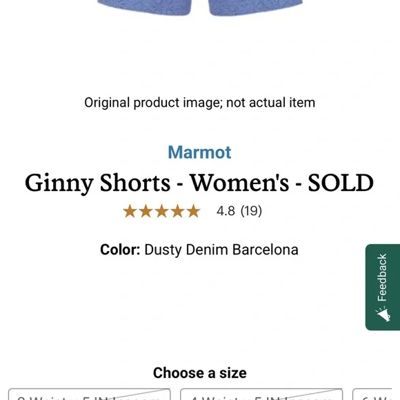 Marmot Ginny shorts size 2 - Picture 2 of 6